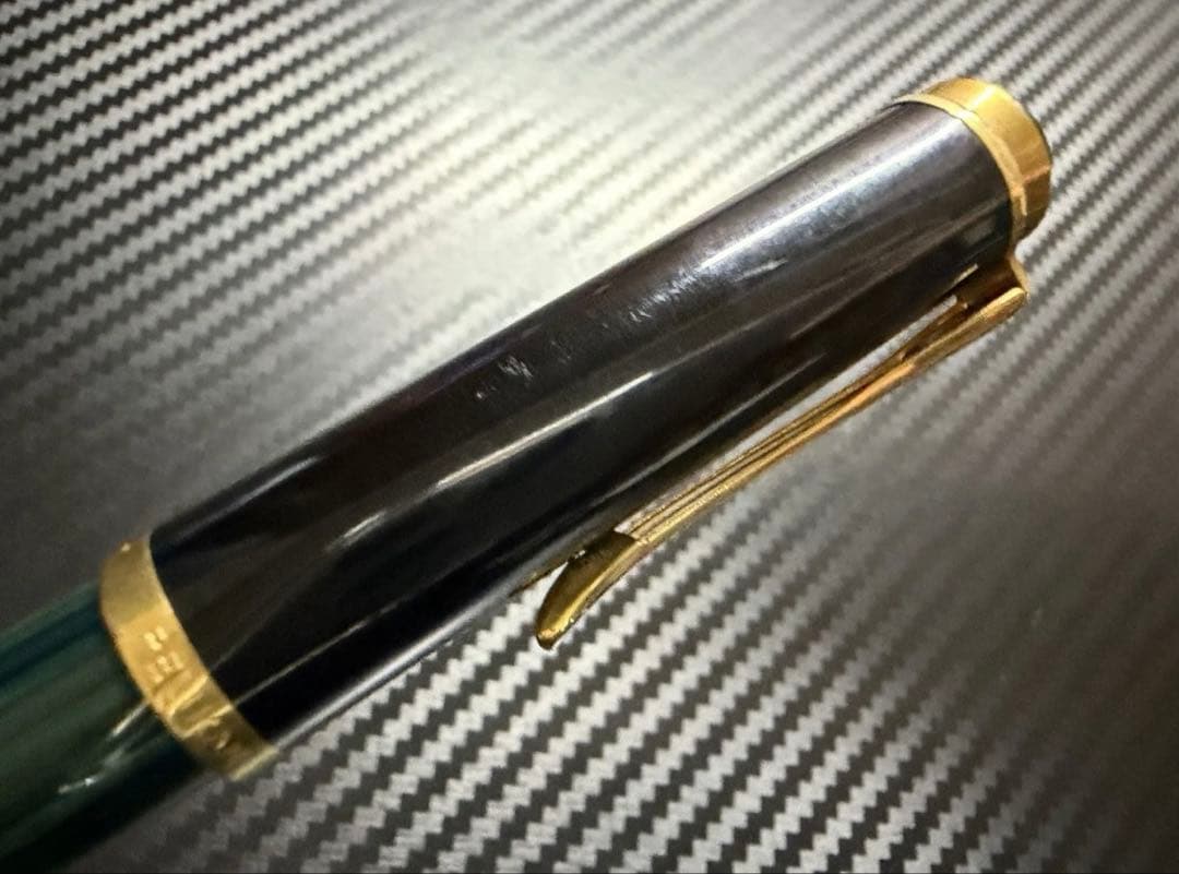 極美品 ペリカン 400 緑縞 F 細字 万年筆
