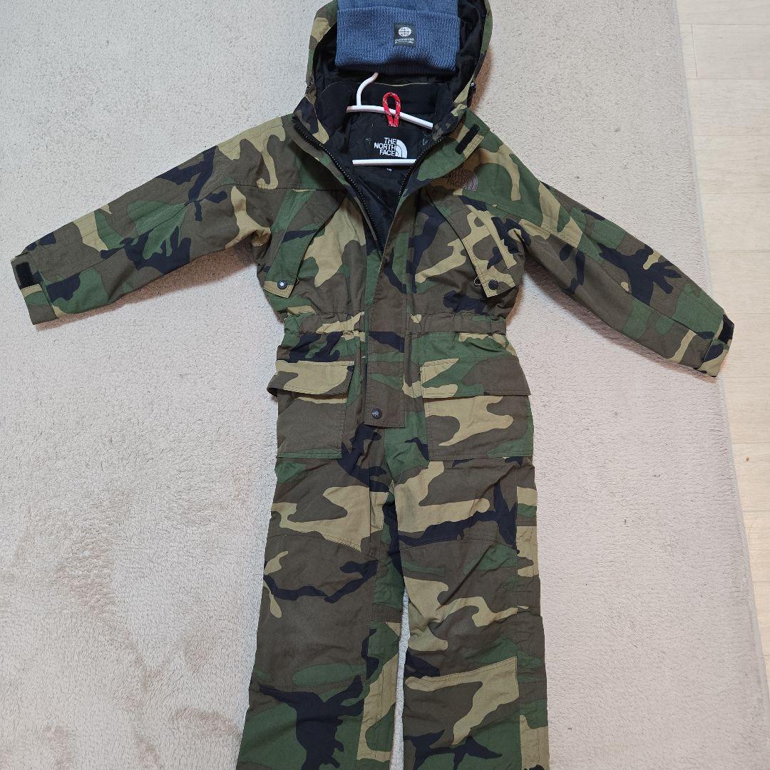 ノースフェイス　スノーウェア　つなぎ　迷彩　スキー　スノボ　キッズ　110