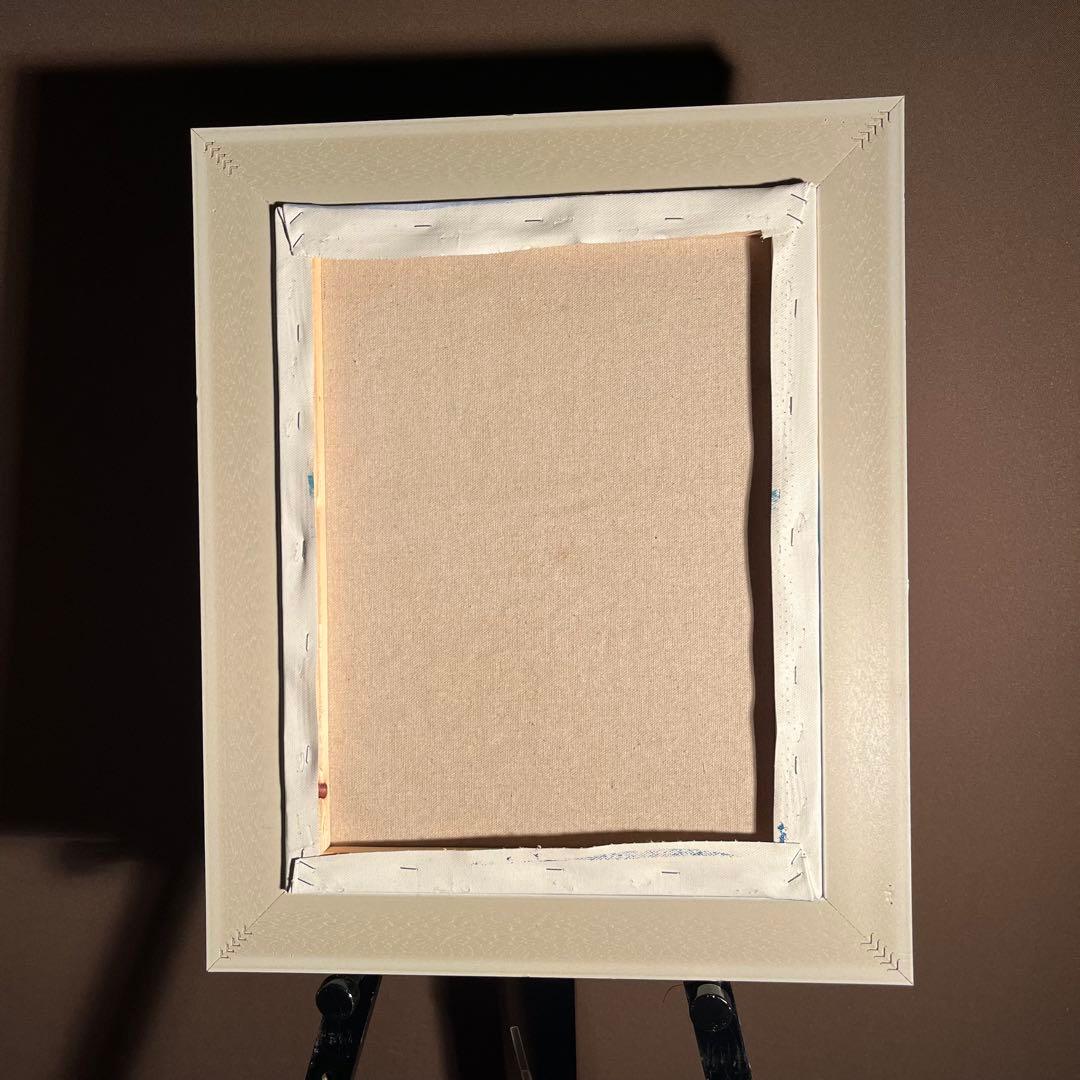 手書き油絵 sun set夕陽 額付 インテリア 油彩画 肉筆絵画