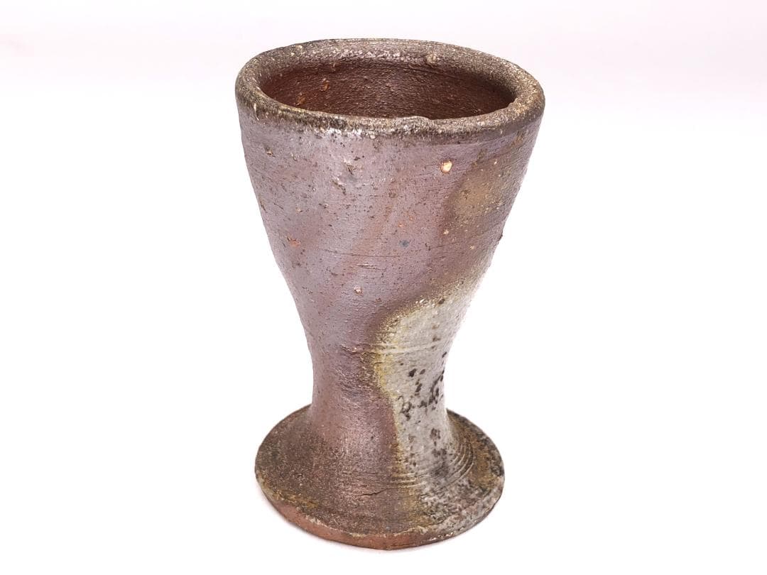 【 和仁正興（栄光）作 馬上杯 】　備前　共箱付　未使用　松坂屋共シール