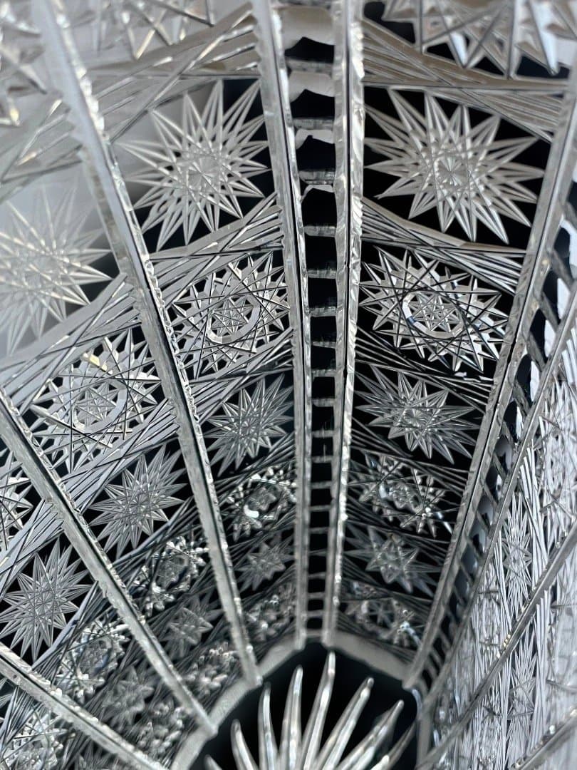 チェコ製 1970年代 ボヘミア ヴィンテージ クリスタル 花器