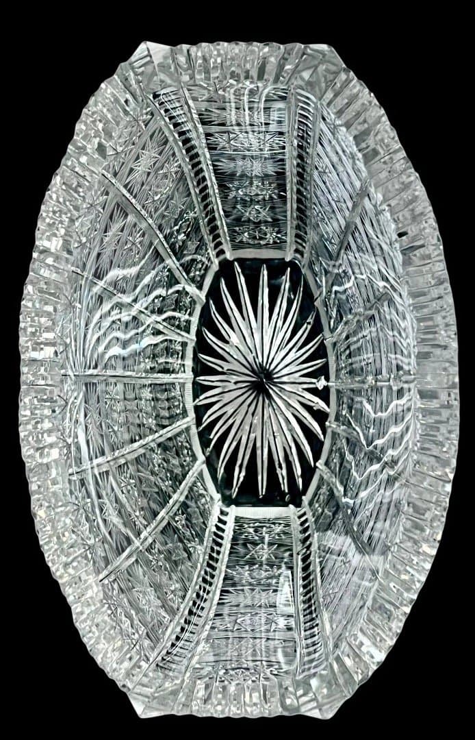 チェコ製 1970年代 ボヘミア ヴィンテージ クリスタル 花器