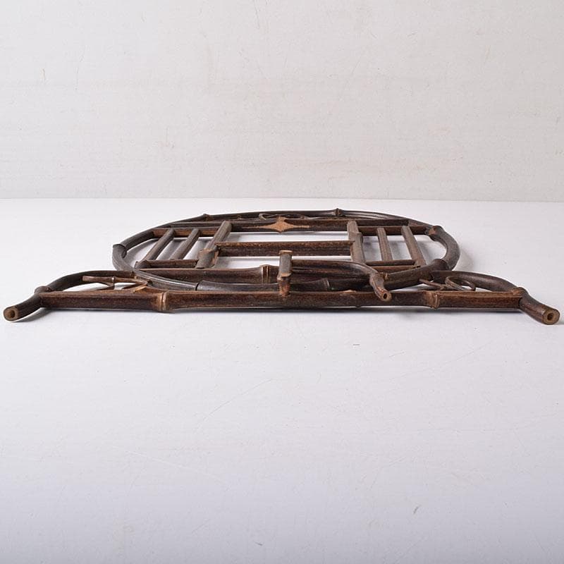 中国　古竹細工　硯屏　床飾　C　R8350