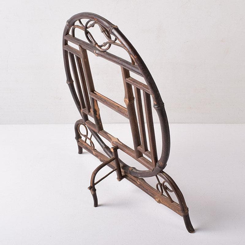 中国　古竹細工　硯屏　床飾　C　R8350