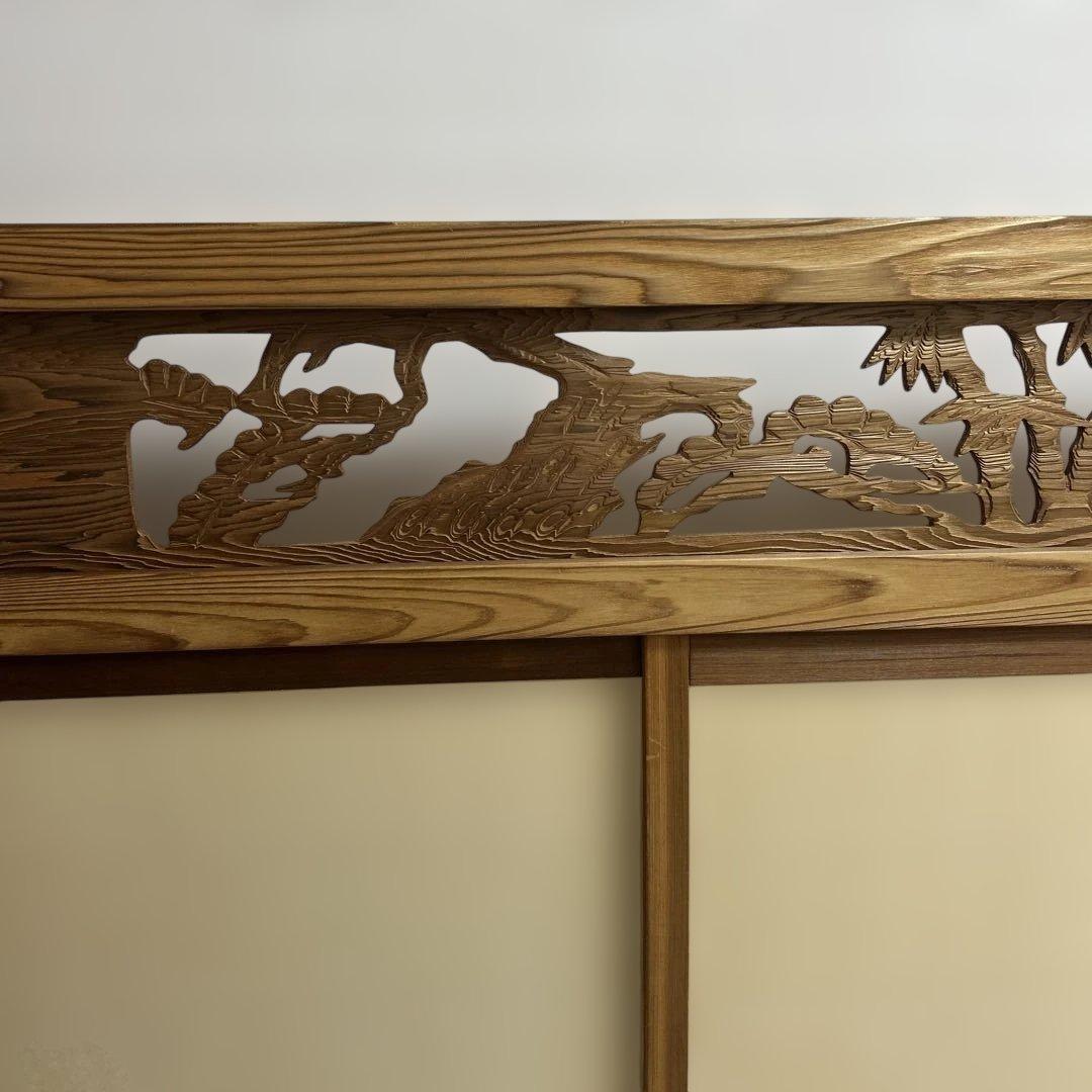 最終値下げ　木製彫刻入りパーティション 和風欄間ついたて昭和レトロ 引き取り限定