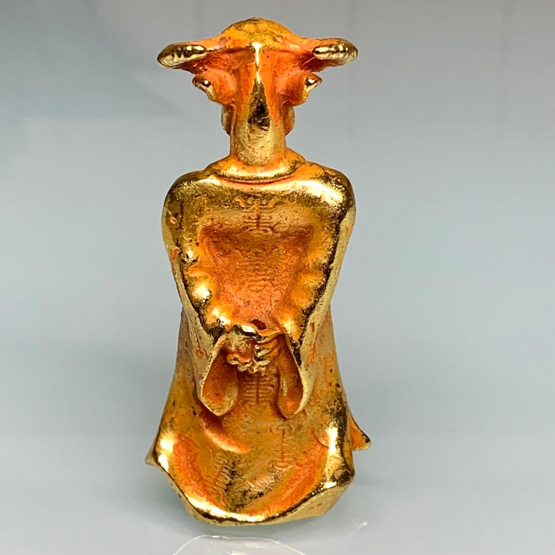 古美術　美品　牛神　金牛 文房具　文鎮　金メッキ鎮座 金身付体 インテリア