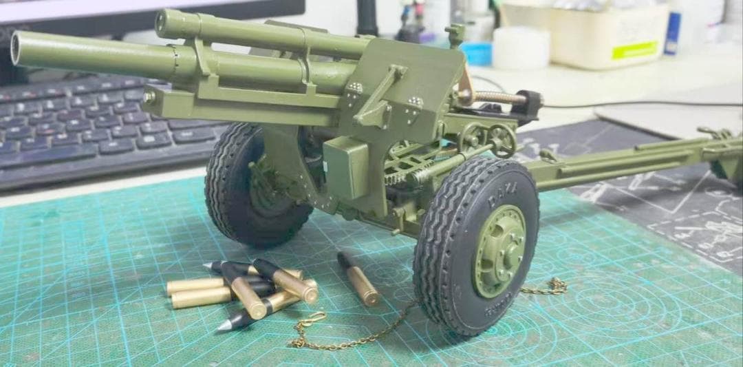 105ｍｍ榴弾砲模型　1/16スケール　手作　新品