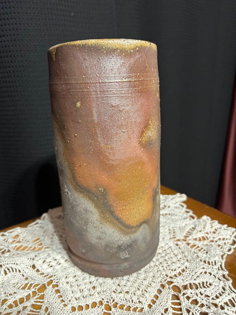 藤原和　作　備前焼　花瓶