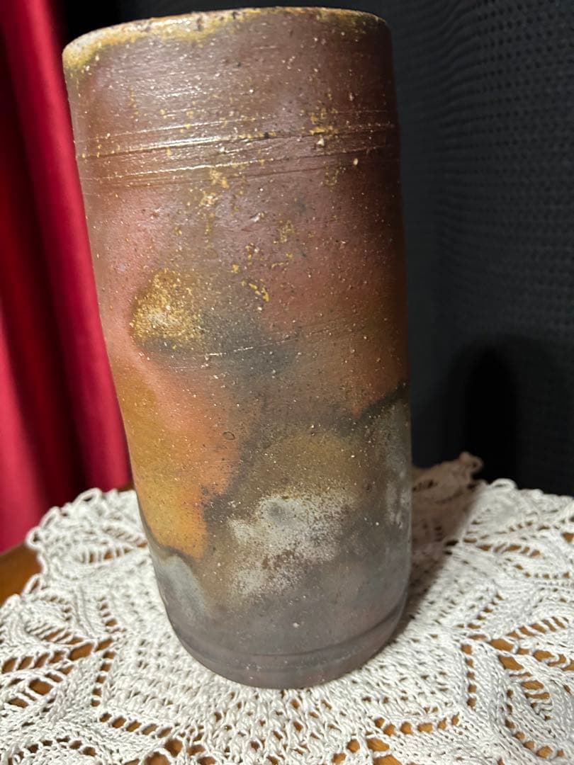 藤原和　作　備前焼　花瓶