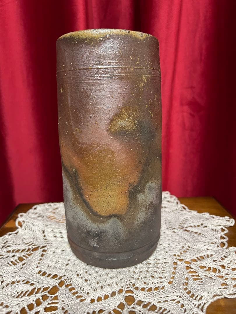 藤原和　作　備前焼　花瓶