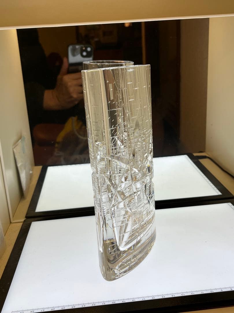 HOYA クリスタル　佐々文夫　最高級　花瓶　フラワーベース　工芸品　中古品