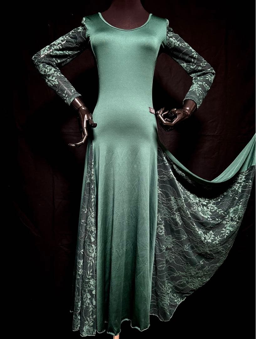 社交ダンス★ジャンティGH ドレス★ビリヤードグリーン★サイズM★新品未使用品