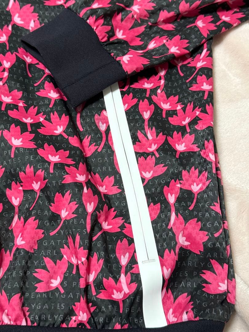 Pearly Gates 花柄　桜　ナイロンジャケット&キャップ　サイズ6