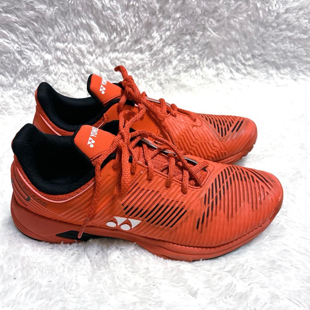 未使用級✨YONEX ソニケージ テニスシューズ 26.0cm オレンジ レッド