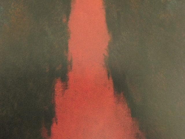 久保嶺爾、【赤い水路】、希少な額装用画集より、新品額装付