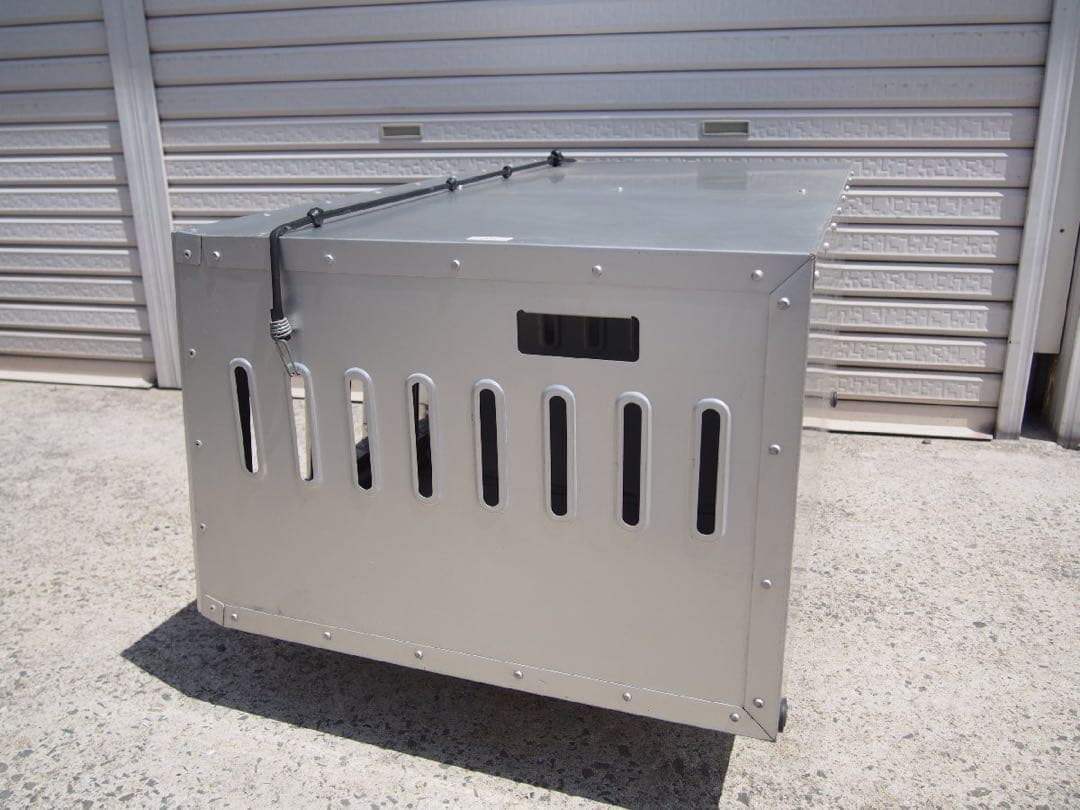 加納金属製作所 2連ドックケージ 軽量アルミ製 二匹 2頭用 仕切りあり　猟犬他