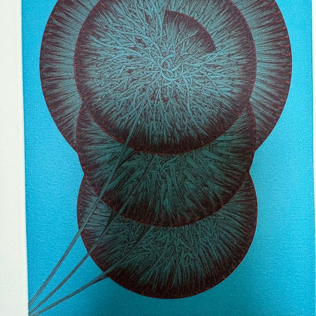 木原康行 銅版画「planets」直筆サイン 1982年 絵画 シートのみ