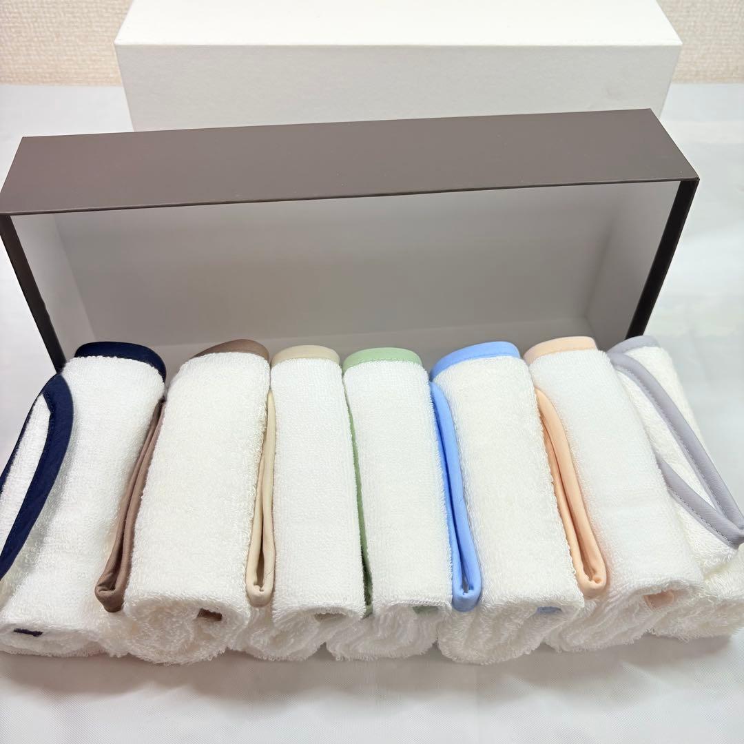 FOXEY フォクシー ハンドタオル 7枚セット ロゴ刺繍 コットン ギフト