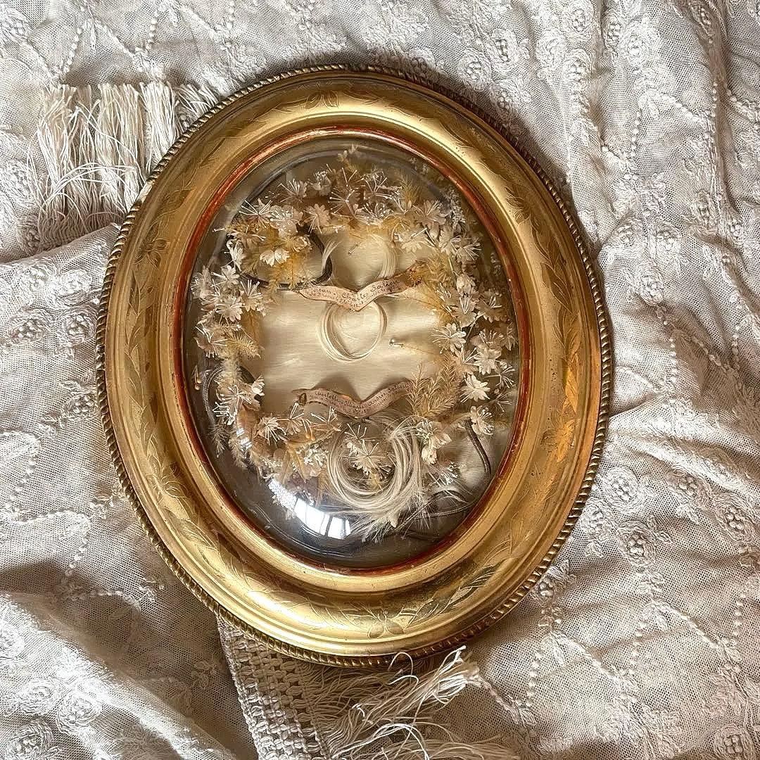 19世紀アンティークルリケール遺髪物