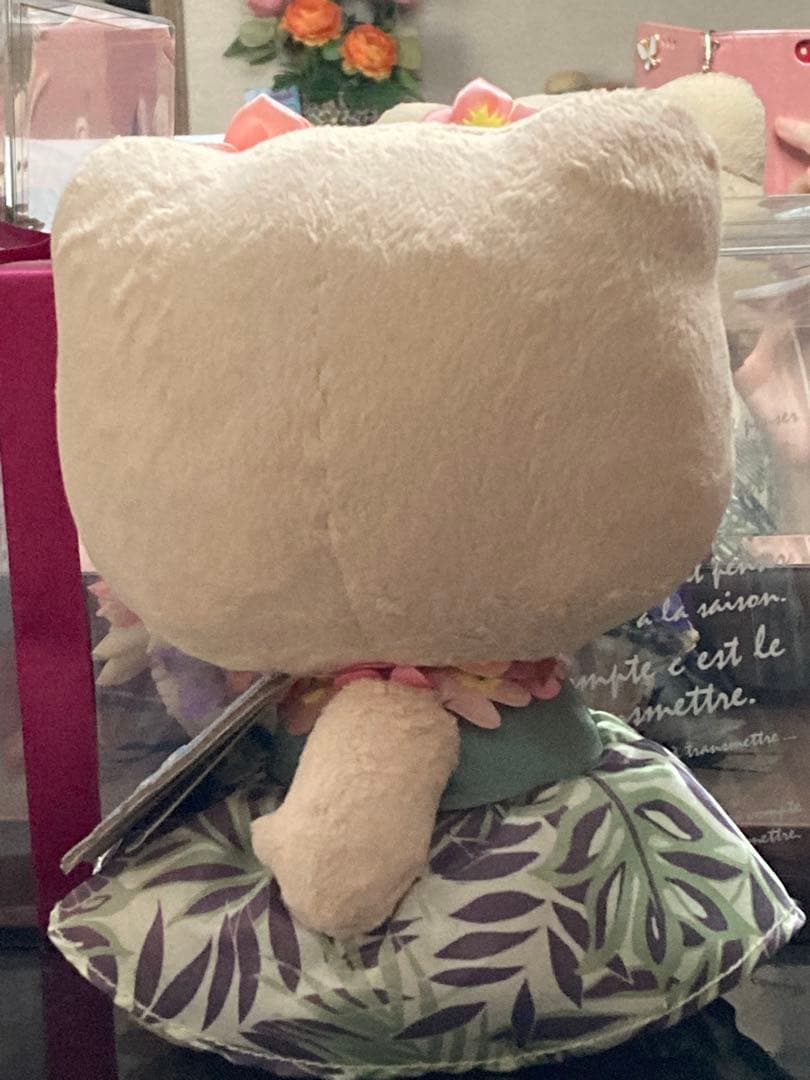 ハローキティ 日焼けハワイアン ぬいぐるみ ハイビスカス モンステラ 未使用