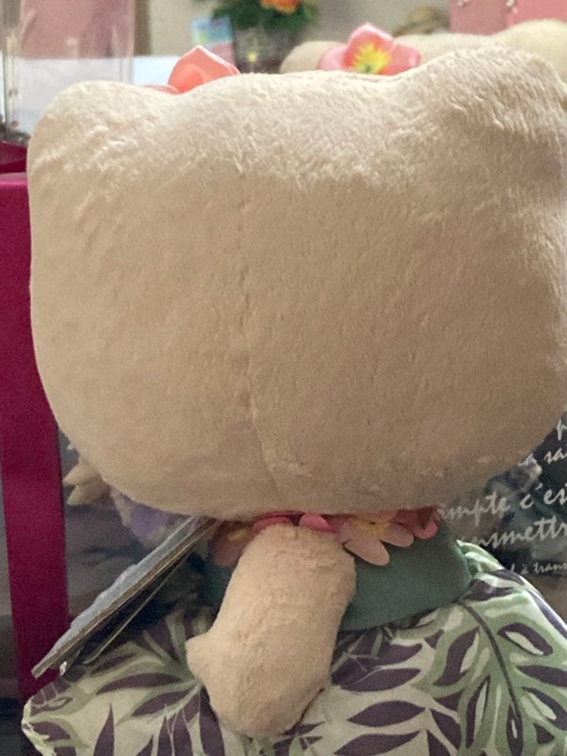 ハローキティ 日焼けハワイアン ぬいぐるみ ハイビスカス モンステラ 未使用