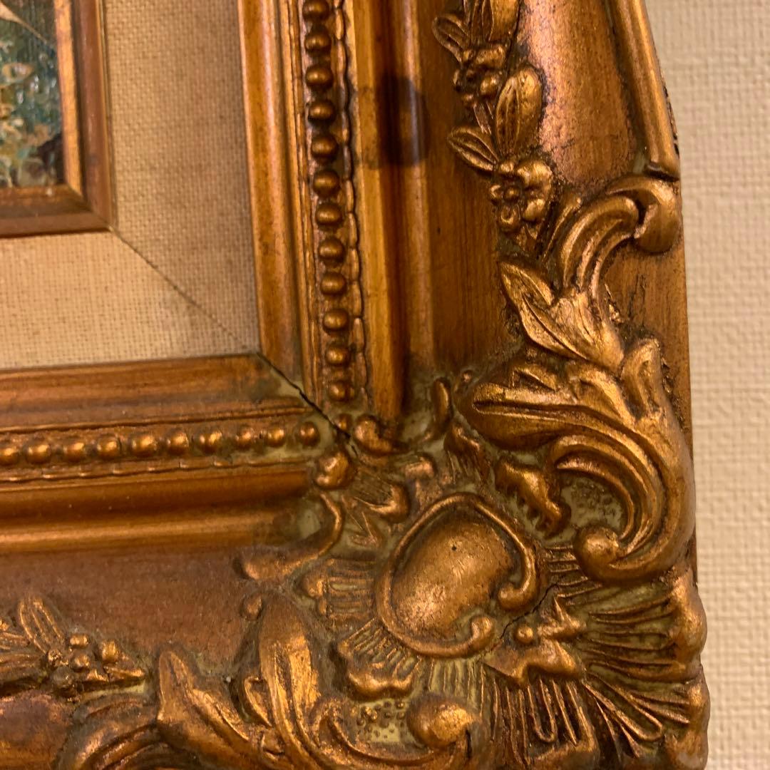 油絵　風車と人