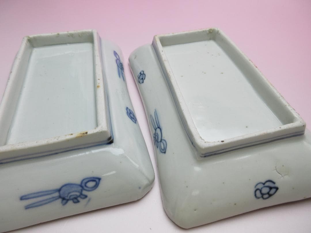 アンティーク 染錦 花紋 長皿 8客 MO70720