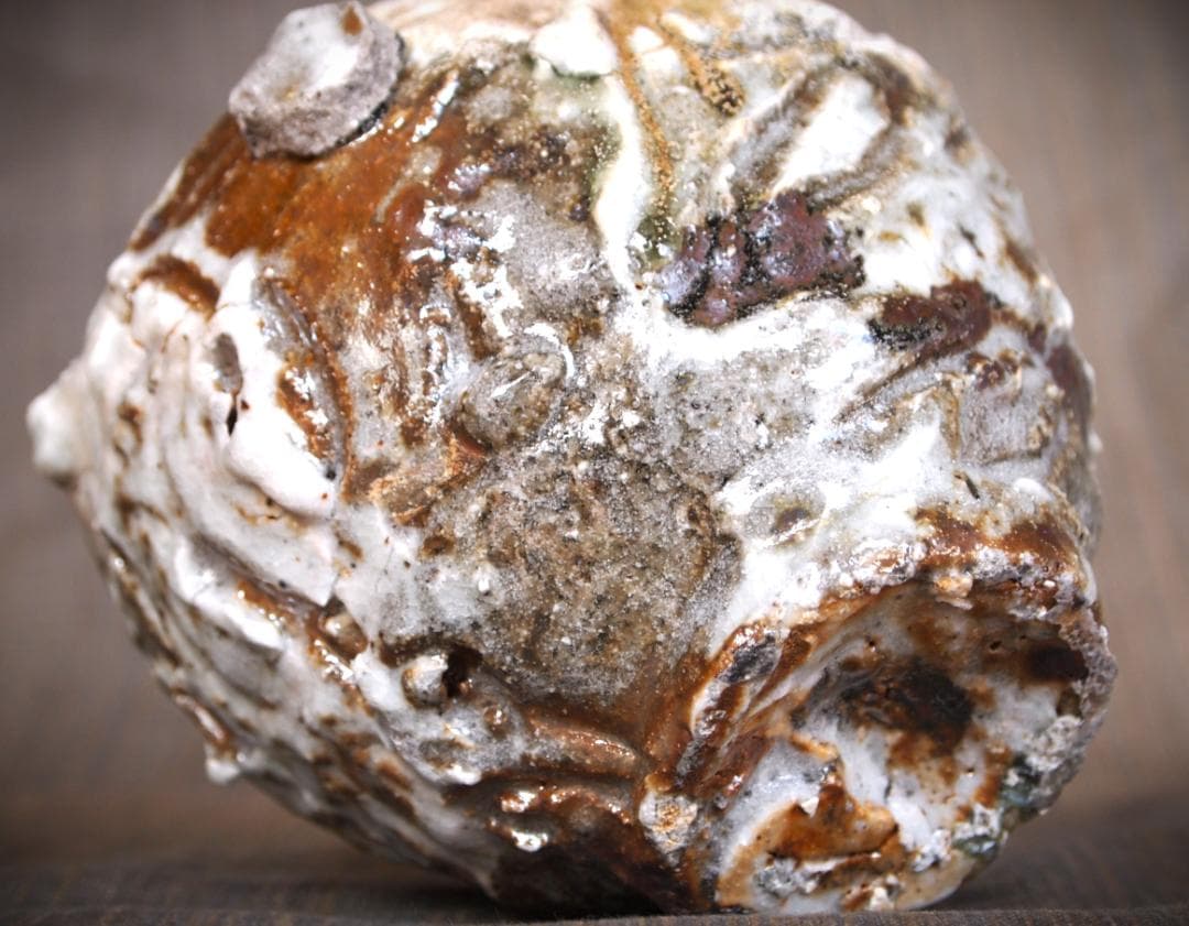 希少作★加藤委★川小牧引っ掻き茶碗★共箱