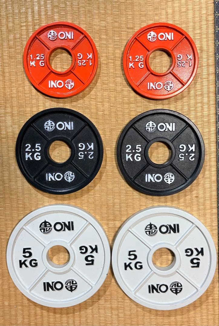 ONI プレート 5kg×2枚 2.5kg×2枚 1.25kg×2枚　6枚セット