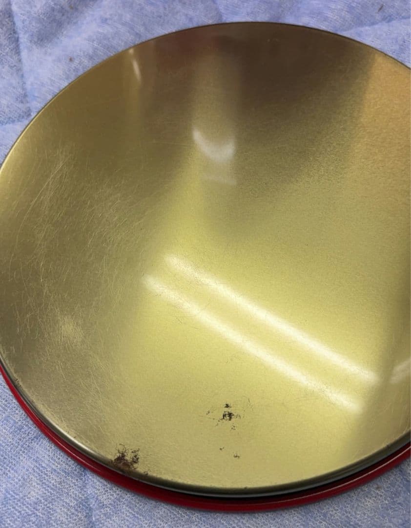 希少 不二家 ペコちゃん ポコちゃん　スツール缶　ペール缶　バケツ缶　収納箱　赤