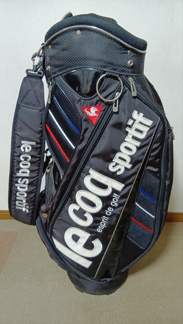 メンズ　キャディバッグ　ゴルフバッグ　ルコック　黒