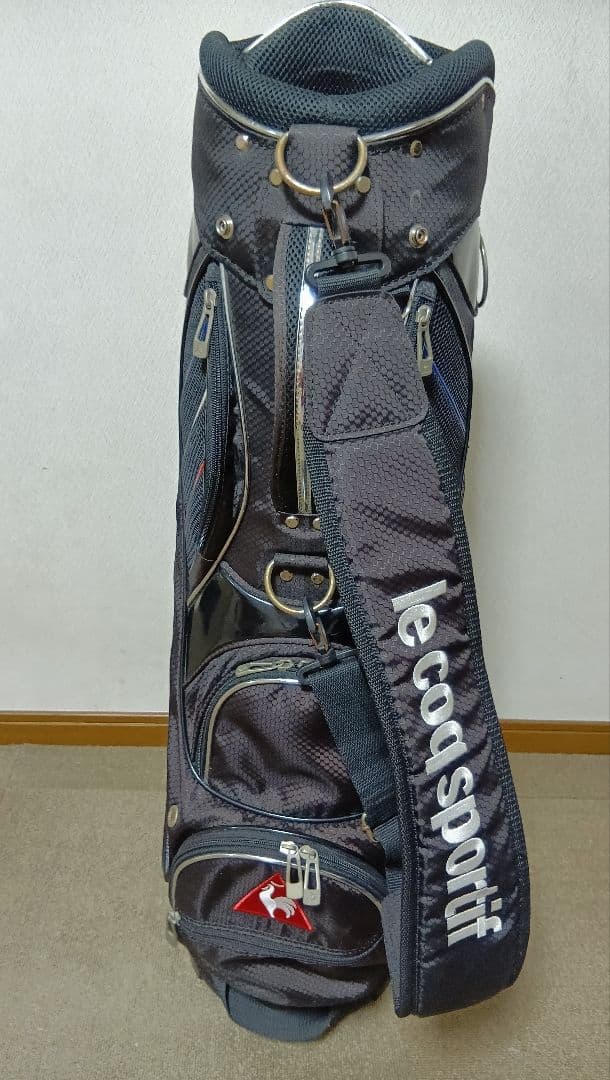 メンズ　キャディバッグ　ゴルフバッグ　ルコック　黒