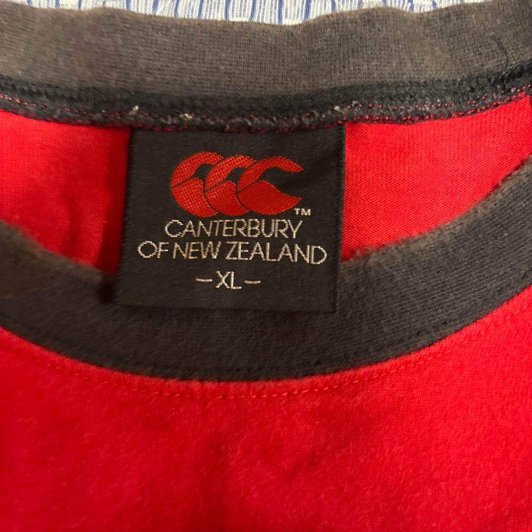 Canterbury ラグビーTシャツ XL 赤白ストライプ 日本代表