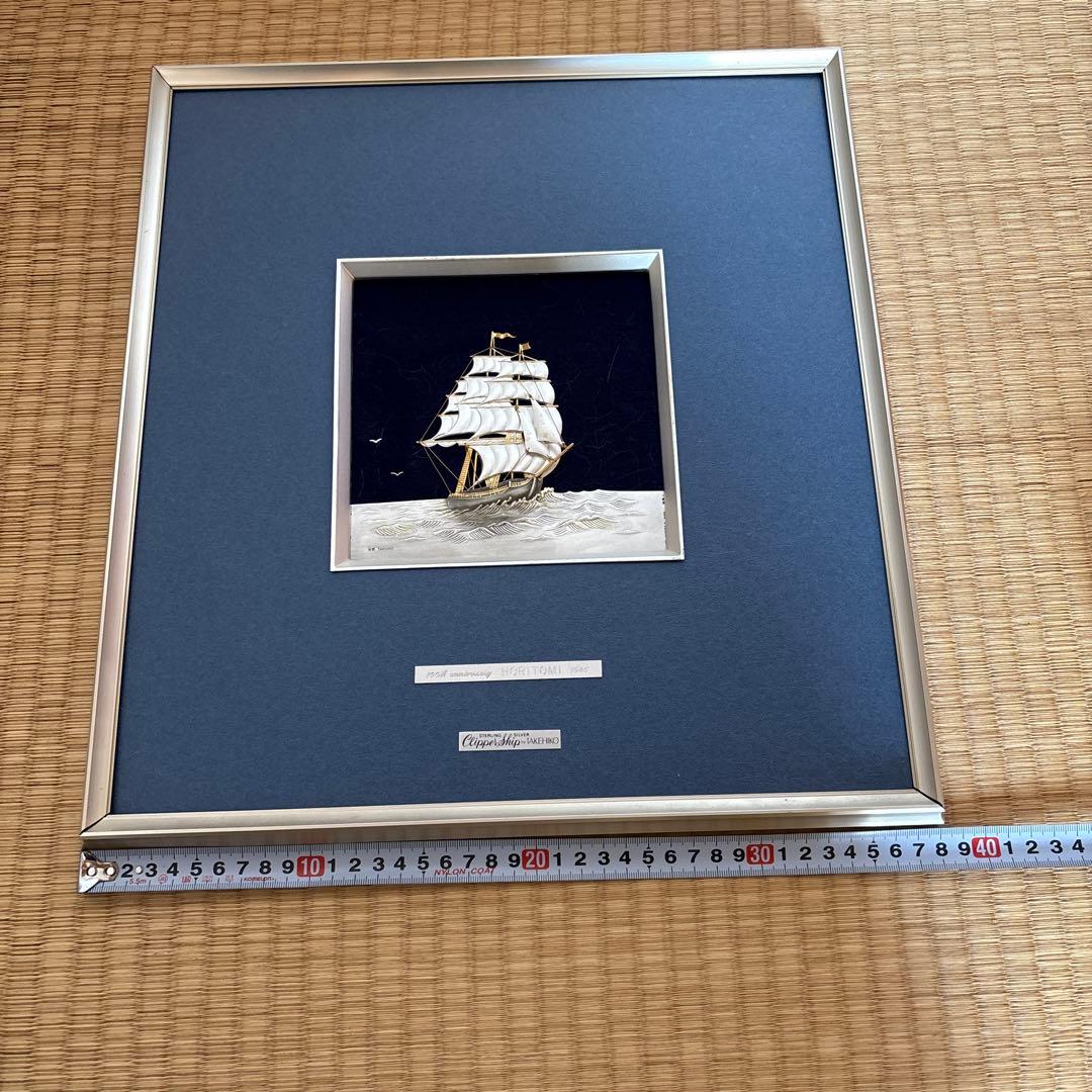 金属美術工芸品TAKEHIKO (武比古作) 帆船　　純銀　silver