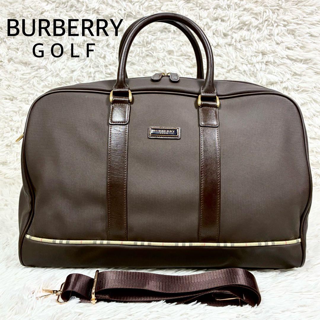 【未使用級】 バーバリーゴルフ ボストンバッグ 2way ブラウン ノバチェック