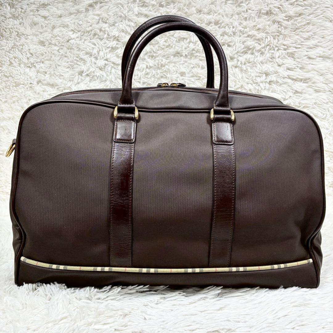 【未使用級】 バーバリーゴルフ ボストンバッグ 2way ブラウン ノバチェック