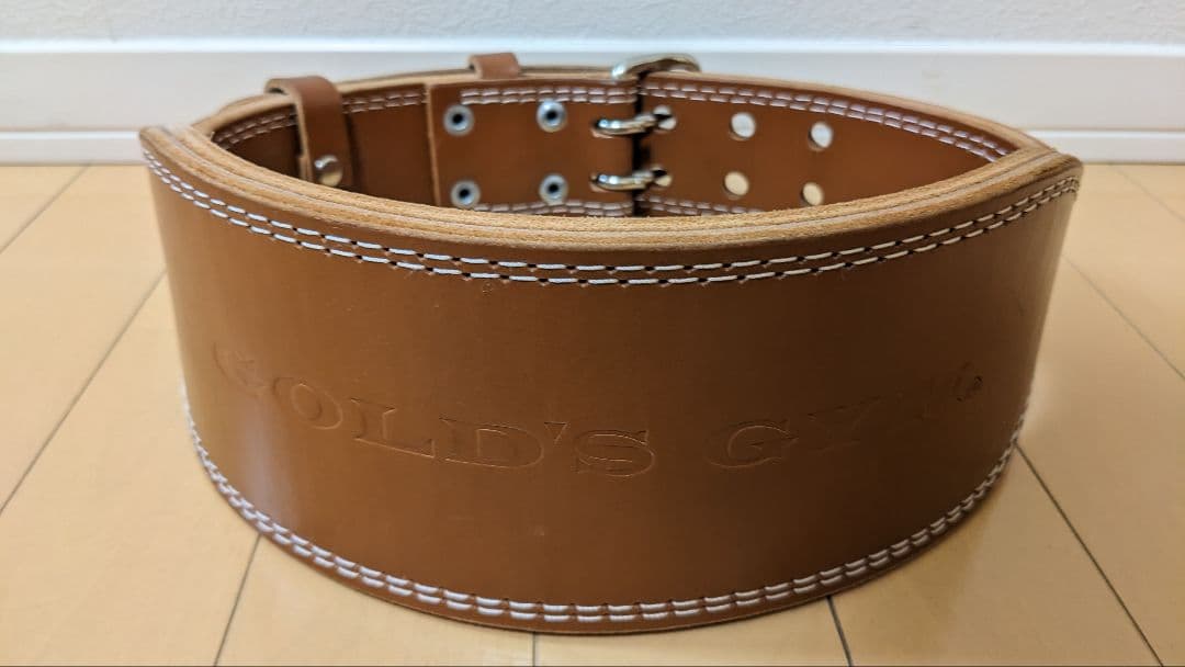 GOLD'S GYM レザー パワーベルト ブラウン Mサイズ