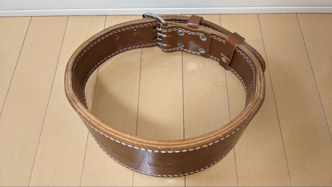 GOLD'S GYM レザー パワーベルト ブラウン Mサイズ