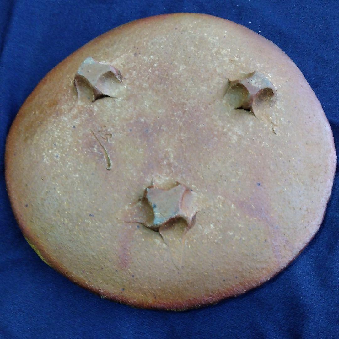 作家物　備前焼　平皿3枚　約２２．５ｃｍ　焼き物