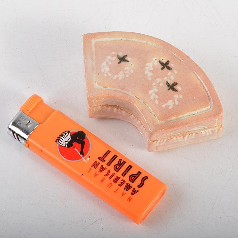 茶道具　八事窯　中村道年造　扇面香合　共箱　V　6353