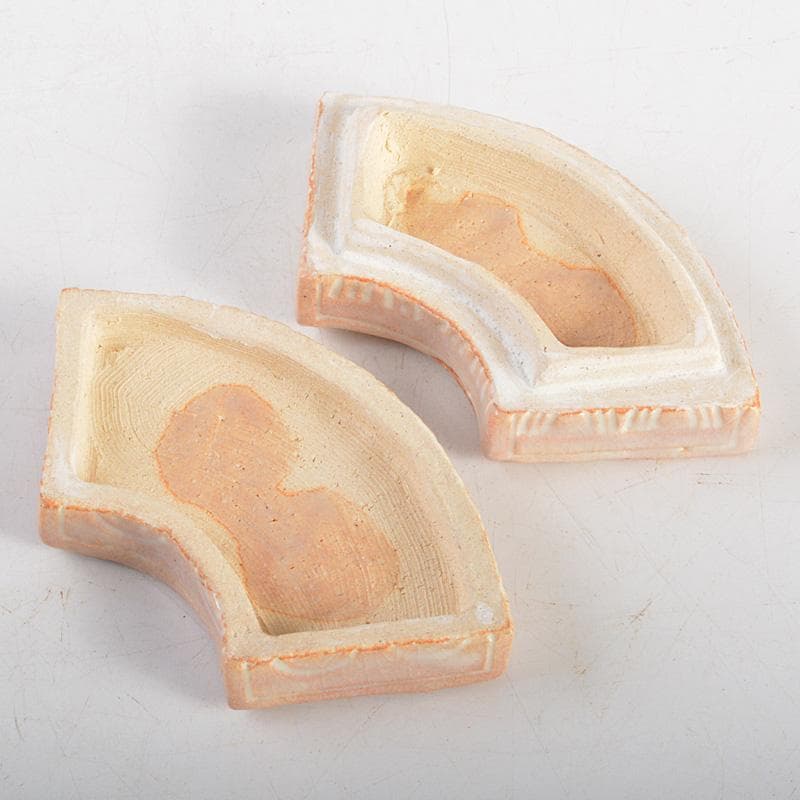 茶道具　八事窯　中村道年造　扇面香合　共箱　V　6353