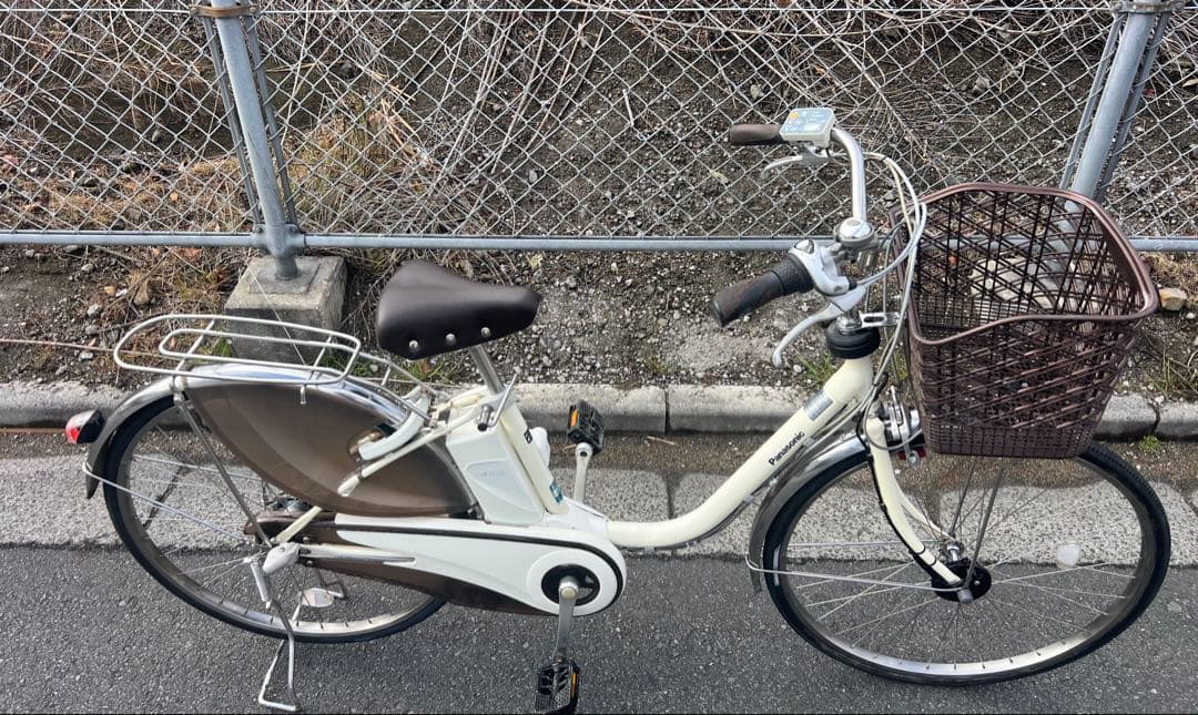 Panasonicエコナビ機能付き電動アシスト自転車きれいなホワイト26インチ