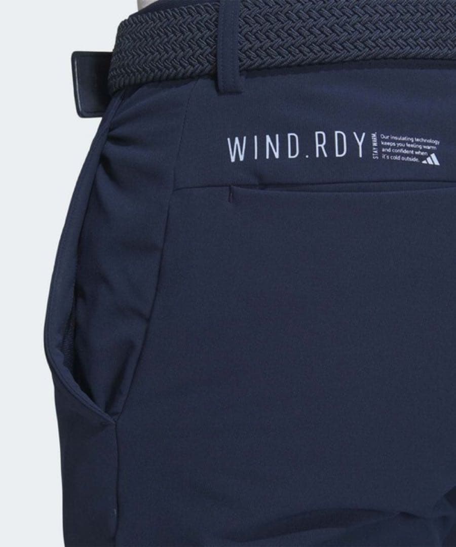 【新品】adidas ゴルフ ロングパンツ 裏起毛 ネイビー 82