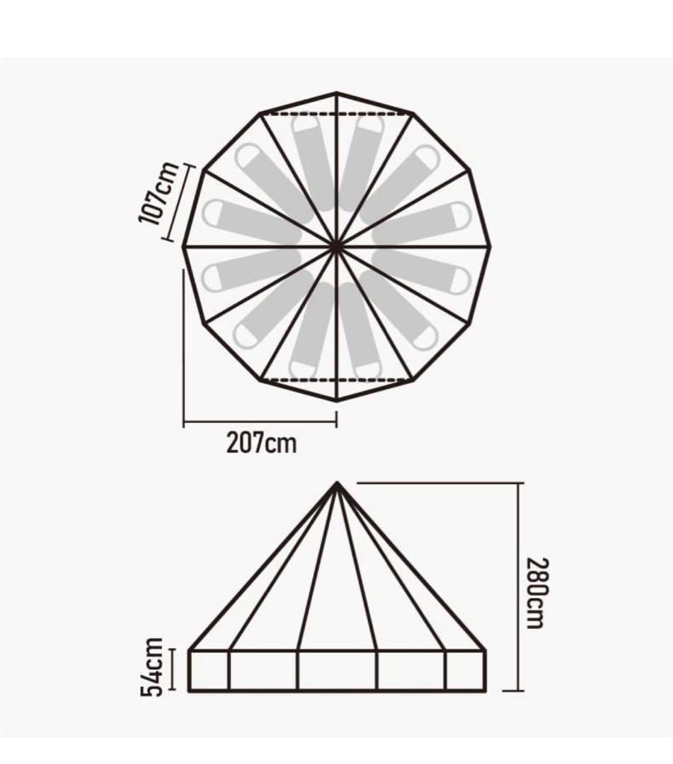 Naturehike コットンピラミッドラージテント ブライトン12.3」　中古