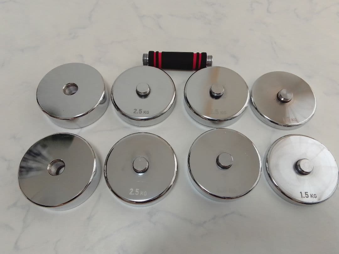 ノースディア 可変式ダンベル 約20kg セット クロームダンベル ②