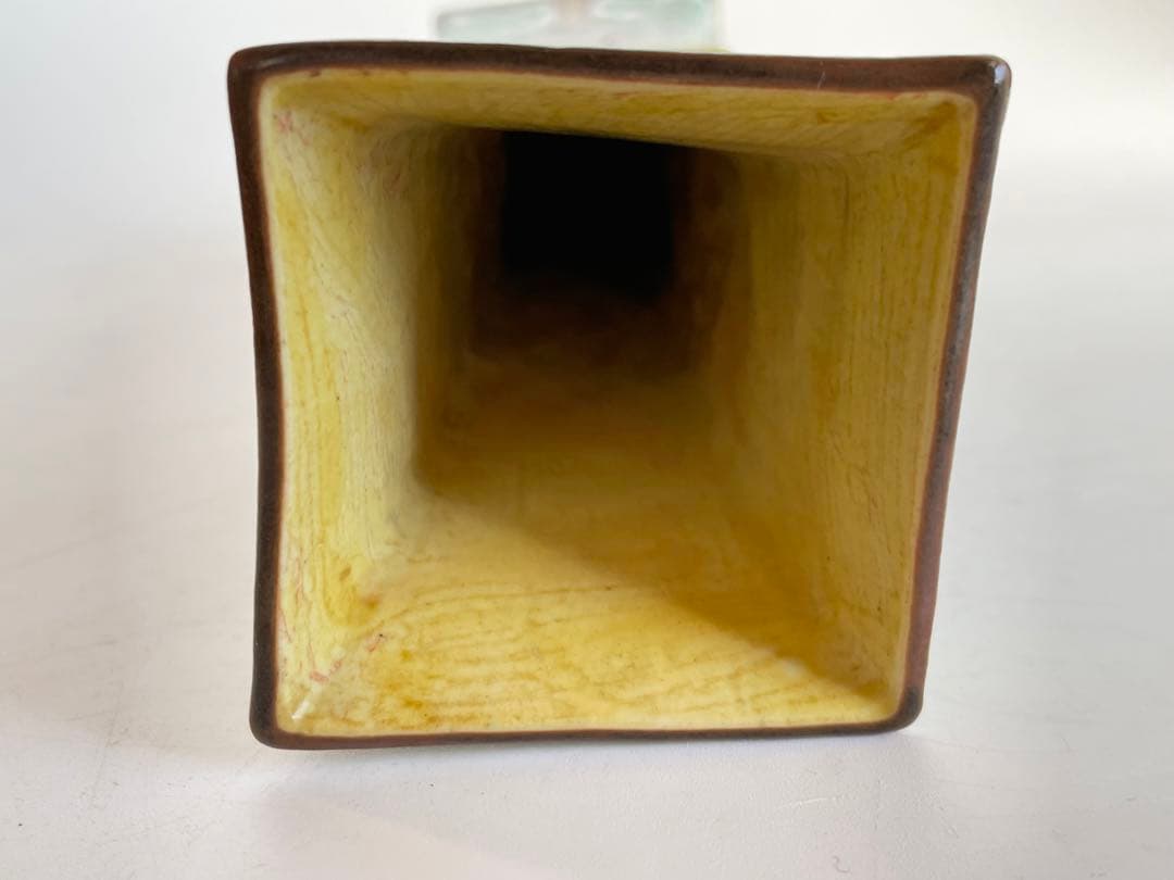 陶芸家　作家物　川瀬竹春　交趾手　花入　即中斎　書付　共箱　花瓶　立鼓形