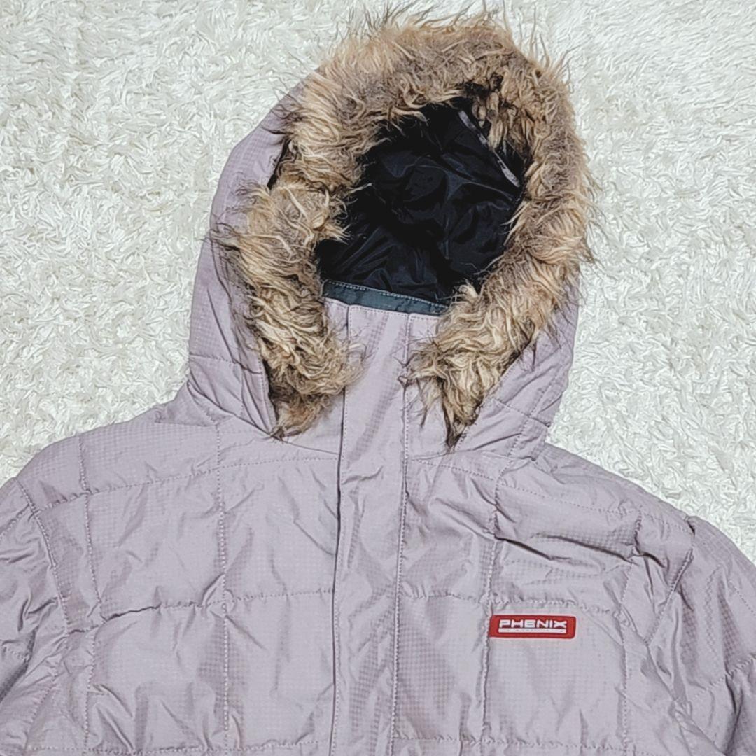 フェニックス ファー取り外し可フード付き スキーウェア 上下セット グレー系