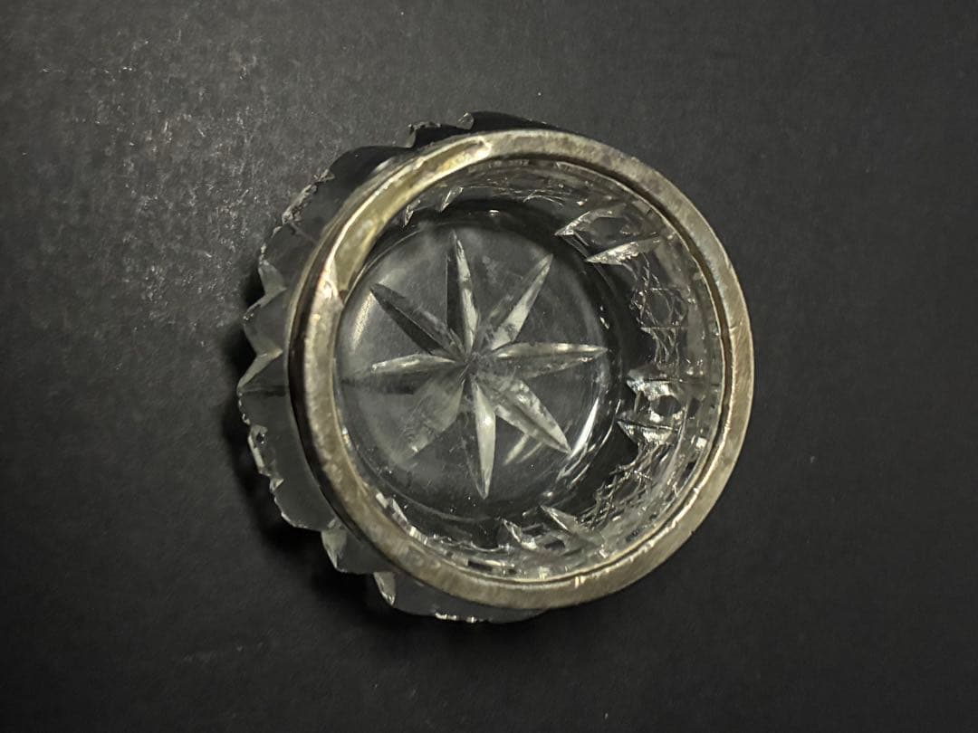 1936年 英国製 スターリングシルバー925 ソルトボウル 銀縁