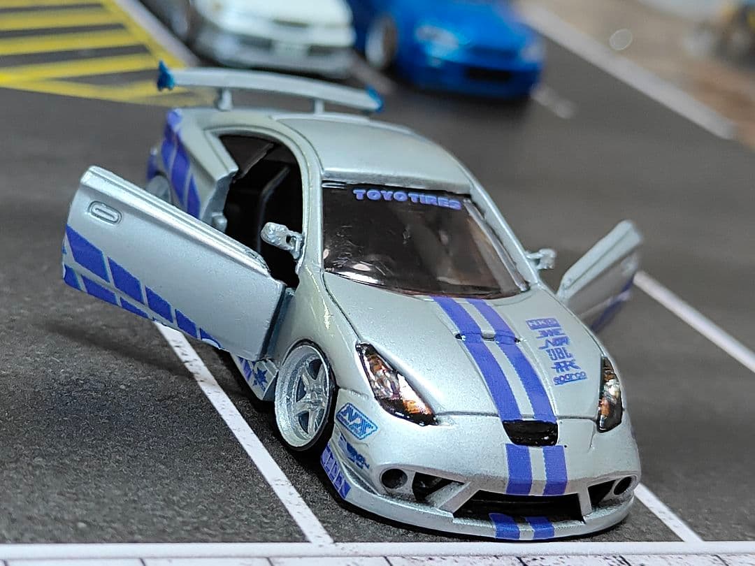 トミカ改造 トヨタ セリカ フルエアロ ワイスピ仕様 ☆深リム ☆ホットウィール