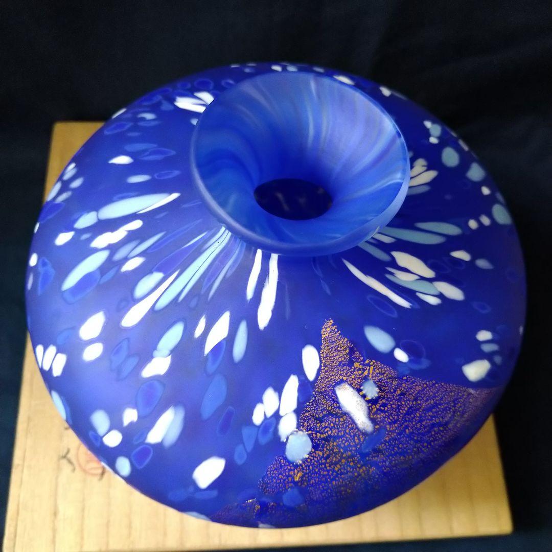 ✤文化勲章受章作家・藤田喬平作✤手吹『金彩花瓶』＊共箱入り